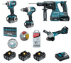 MAKITA DLX4195JX1 - Akumulátorová sada 4 ks náradia - DGA504,DHP489,DHR243,DTD173