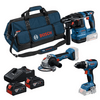 BOSCH 18 V súprava 3 ks náradia: GSR + GWS + GBH + 2 × GBA 18V 4.0 Ah + GAL 18V-40 - 0615A50094