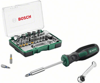 BOSCH 27-dielna súprava s miniračňou + ručný skrutkovač - 2607017331