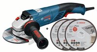 BOSCH GWS 18-125 L - Uhlová brúska - 06017A3000A + 3x Rovný rezací kotúč Standard for Inox