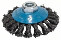 BOSCH Kuželovitá kefa 100 mm, 0,5 mm, 12 mm, M14