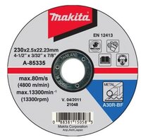 MAKITA KOTÚČ REZNÝ NA KOV 230x2,5x22 - A-85335