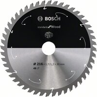 BOSCH Standard for Wood 216x1,7/1,2x30 T48 - 2608837723 - Pílový kotúč pre akumulátorové píly