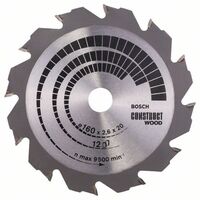 BOSCH 2608640630 - Pílový kotúc Construct Wood 160 x 20/16 x 2,6 mm, 12