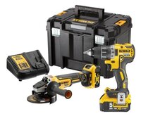 DCK2020P2T – AKU kombinovaná souprava 18V, 2×AKU 5,0Ah, nabíjecka DCB115, TSTAK™ kufr (DCD791, DCG40