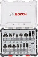 BOSCH Súprava frézovacích bitov, 15 ks, zmiešané, 6 mm driek - 2607017471