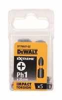 DeWALT NÁSTAVCE PRO RÁZOVÉ Utahovací 25mm 5ks PH1 DT7993T