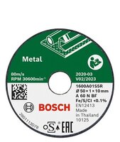 BOSCH Rovný rezací kotúč Expert for Inox 50 mm, 3 ks v balení - 1600A01S5Y