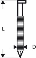 BOSCH Klinec – páskovaný, s hlavickou v tvare písmena D SN34DK 90R 3,1 mm, 90 mm, lesklé, ryhované