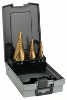 BOSCH 3-dielna súprava stupnovitých vrtákov HSS-TiN 4-12; 4-20; 6-30 mm