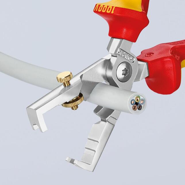 KNIPEX Klešte odizolovací 180mm StriX s nužkami na kabely VDE / 13 66 180 Knipex