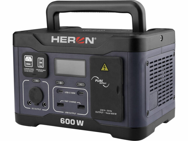 Stanice nabíjecí akumulátorová, 230V/600W, 512Wh, LiFePo4, USB, HERON 8896800