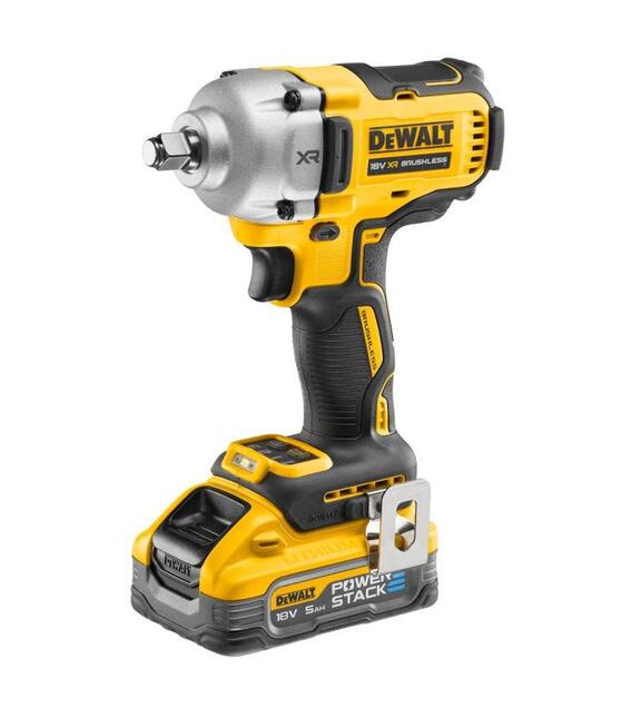 DeWALT Aku rázový utahovák 1/2" s pojistným kroužkem 18V XR PowerStack 2x5,0Ah bezuhlíkový DCF891H2T