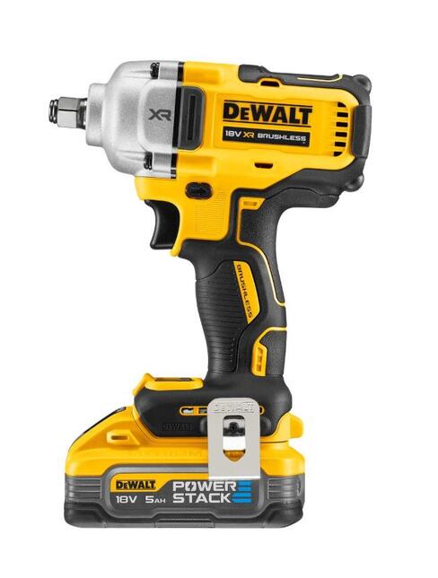 DeWALT Aku rázový utahovák 1/2" s pojistným kroužkem 18V XR PowerStack 2x5,0Ah bezuhlíkový DCF891H2T