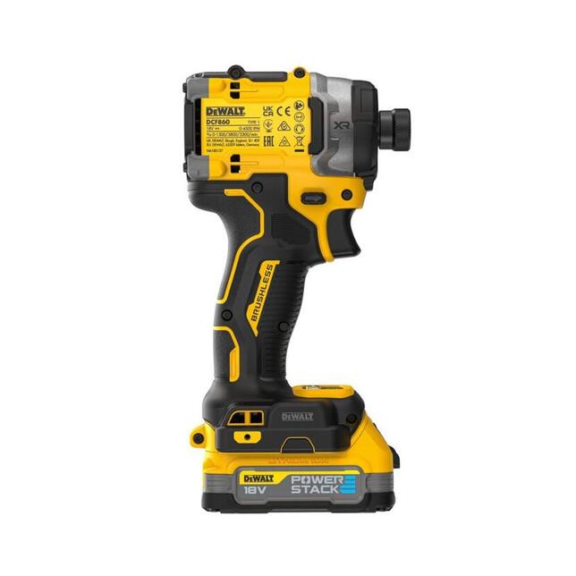 DeWALT Uťahovač rázový 1/4" 250Nm 18V XR 2x POWERSTACK 1,7 Ah bezuhlíkový DCF860E2T