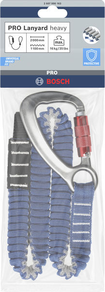 BOSCH Závesná šnúrka PRO heavy, 16 kg, 1 x karabína a 1 x pútko s plochou šnúrkou