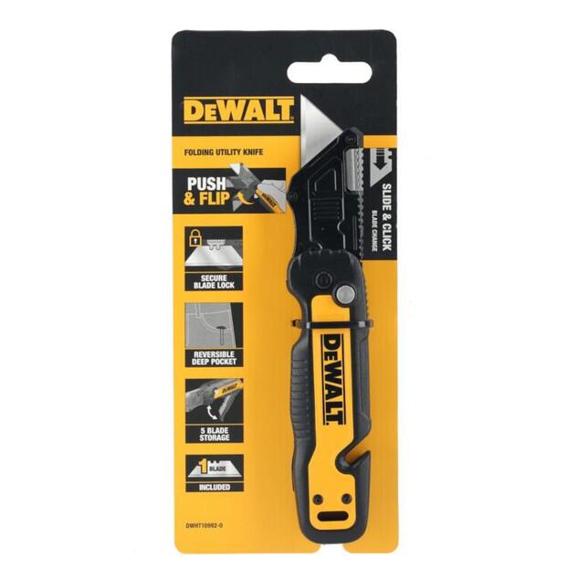DeWALT Nôž sklápací s pevnou čepelou a zásobníkom na 5 čepelí  DWHT10992-0