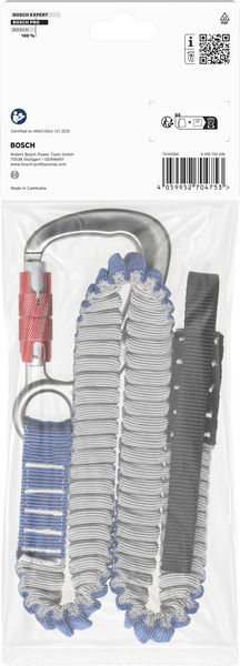 BOSCH Závesná šnúrka PRO heavy, 16 kg, 1 x karabína a 1 x pútko s plochou šnúrkou