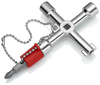 KNIPEX 00 11 03 Kľúč na rozvodnú skriňu pre všetky štandardné skrinky a vypínacie systémy 76 mm