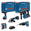 BOSCH 18 V súprava 5 ks náradia: GSB + GBH + GWS + GSA + GLI + 3× GBA 18V 5.0Ah + GAL - 0615A5007S