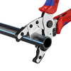 KNIPEX 90 25 20 Kliešte na rezanie rúr pre kompozitné trubky a ochranné trubky s multi-komponentnými