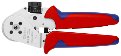 KNIPEX 97 52 63 Štvortŕňové lisovacie kliešte pre sústružené kontakty s multi-komponentnými úchopmi 