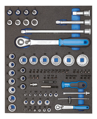 GEDORE TS CT2-D19-D20 Sada nástrčných kľúčov 1/4"+1/2" v module 2/4 Check-Tool