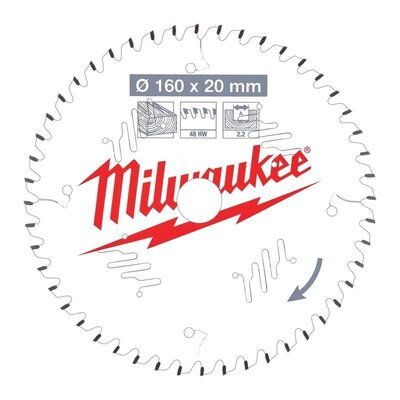 MILWAUKEE Pílový kotúč drevo 160X20X2.2X48ATB