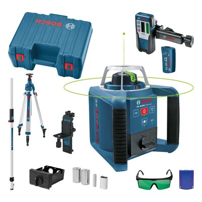 BOSCH GRL 300 HVG SET + BT 300 HD + GR 240 Professional - 061599404B - rotačný laser so statívom a latou