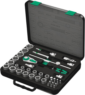 WERA 8100 SC 4 Ráčnová sada Zyklop Speed, upínacia časť 1/2", palcová, 38 dielny