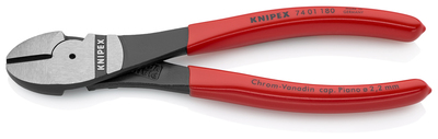 KNIPEX 74 01 180 SB Bočné cvikacie kliešte s veľkou pákovou silou poplastované čierne atramentované 