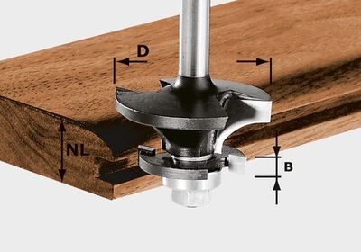 FESTOOL Kontraprofilová frézka na drážku HW S8 D43/21 A/KL