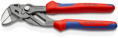 KNIPEX 86 02 180 SB Kliešťové kľúče Kliešte a kľúč v jednom náradí s multi-komponentnými úchopmi šed