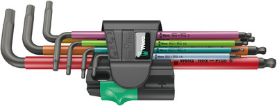 WERA 950/7 Hex-Plus Multicolour Magnet 1 sada úhlových kľúčov, metrická, BlackLaser, 7 dielna