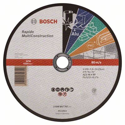 BOSCH Rovný rezací kotúc Rapido Multi Construction ACS 46 V BF, 230 mm, 1,9 mm - 2608602767