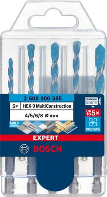 BOSCH Sada vrtákov s rázovým mechanizmom HEX-9 5dielna 4/5/6/8 mm MultiConstruction EXPERT Bosch