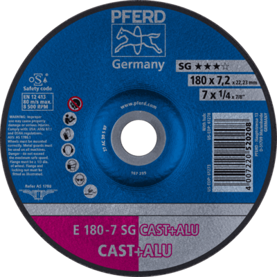 PFERD TOOLS Brúsky E 180-7 SG OCEĽ+HLINÍK