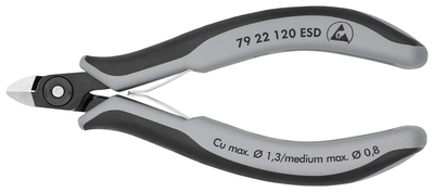 KNIPEX 79 22 120 ESD Presné bočné cvikacie kliešte ESD pre elektroniku s multi-komponentnými úchopmi