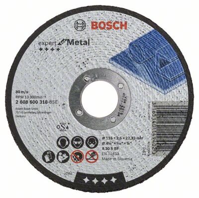 BOSCH Rovný rezací kotúc Expert for Metal A 30 S BF, 115 mm, 2,5 mm