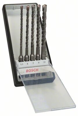 BOSCH 2607019929 - 5-dielna súprava vrtákov do kladív Robust Line SDS-plus-5 Ø 5,5,6,7,8,10 x 165mm