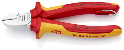 KNIPEX 70 06 160 T BK Bočné cvikacie kliešte izolované s multi-komponentnými úchopmi, VDE testované 