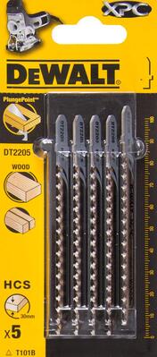 DeWALT LIST PÍLOVÝ 100mm DO DREVA A PLASTU DO 30MM 5ks DT2205