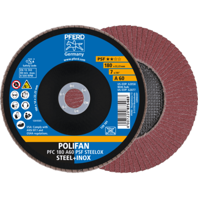 PFERD TOOLS POLIFAN-Disky s plochou PFC 180 A 60 PSF STEELOX