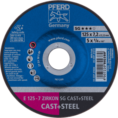 PFERD TOOLS Brúsky E 125-7 ZIRKON SG LIATINA+OCEL