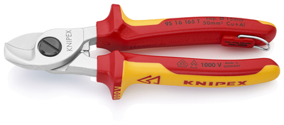 KNIPEX 95 16 165 T BK Nožnice na káble izolované s multi-komponentnými úchopmi, VDE testované s inte