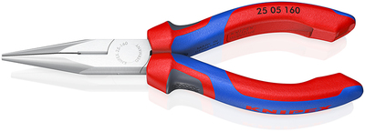 KNIPEX 25 05 160 SB Polguľaté bočné cvikacie kliešte (Kliešte pre rádiotechnikov) pochrómované 160 m