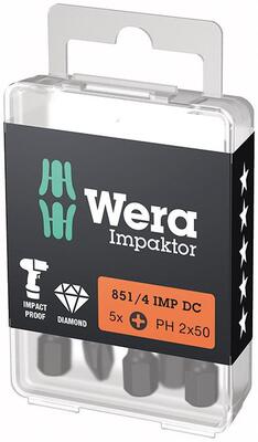 WERA Bit 1/4" PH 2 x 50mm 851/4 IMP bal 5ks Wera