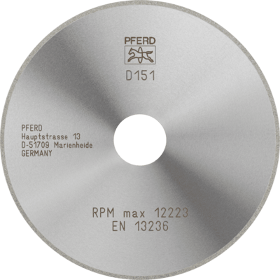 PFERD TOOLS Diamantové / CBN rezné nástroje EP Bond D1A1R 125-1,4-20 D 151 GAD
