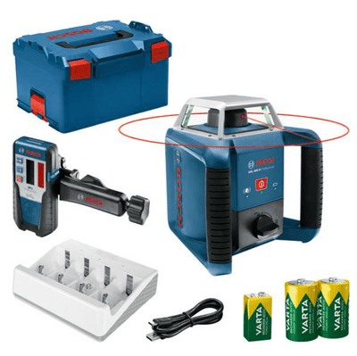 BOSCH GRL 400 H Professional - 0601061806 - Rotačný laser v kufri L-BOXX 238 s 2 akumulátormi 1,2 V HR20 (