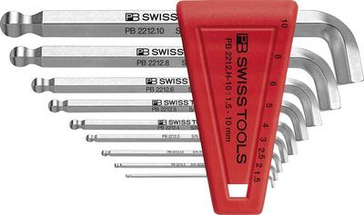 PB SWISS TOOLS Sada uhľových skrutkovačov v plastovom držiaku 9-dielna 1,5-10mm 100° guľová hlava PB Swiss Tools
